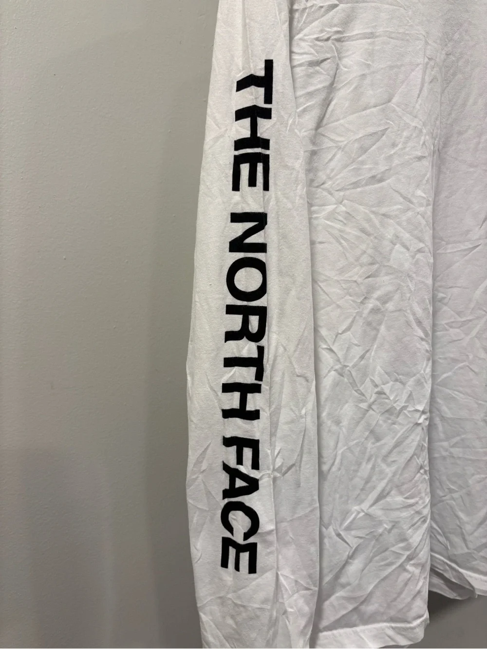 The North Face Men's Long-Sleeve Logo Tee - White with Black Logo